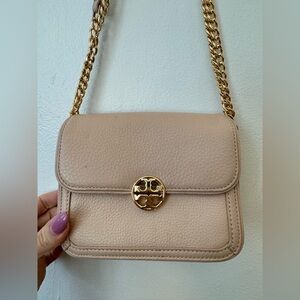 Tory Burch purse, very light pink leather, adjustable strap